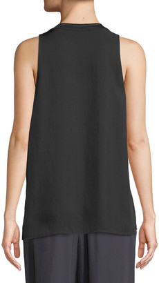 Vince Ribbed-Trim Sleeveless Top
