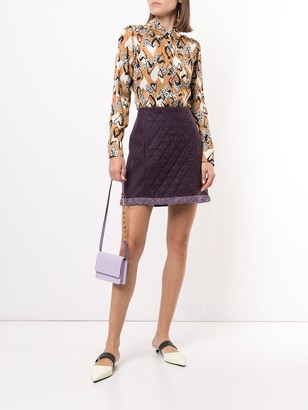 Paule Ka Diamond-Quilt Mini Skirt