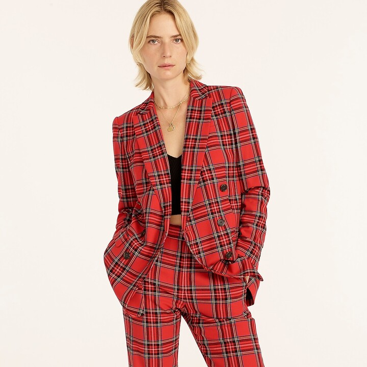 red and black plaid jacket
