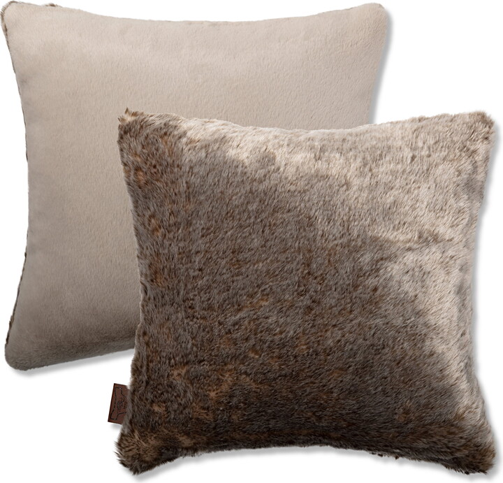 Husband Pillow 18 X 18 Throw Pillow Goose Down Feather, Square Couch Pillow Ultra Rare Chinchillas - Fabulous Faux Fur Case & Shell, 1 PCS, 2-tone Decorative Luxury Style - Sofa, Bedroom, Adjustable Fill Zipper