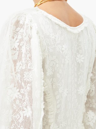 LoveShackFancy Hampton Scoop-neck Cotton-lace Mini Dress - White