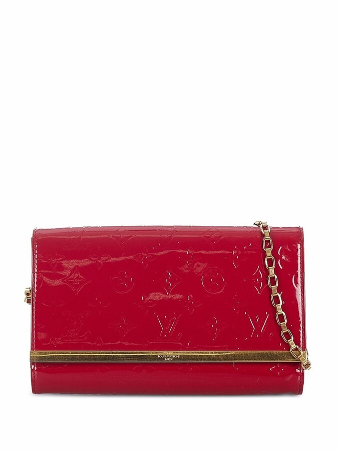 louis vuitton red handbolsa