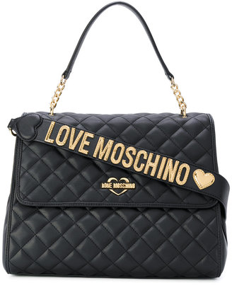 Love Moschino flap closure quilted tote