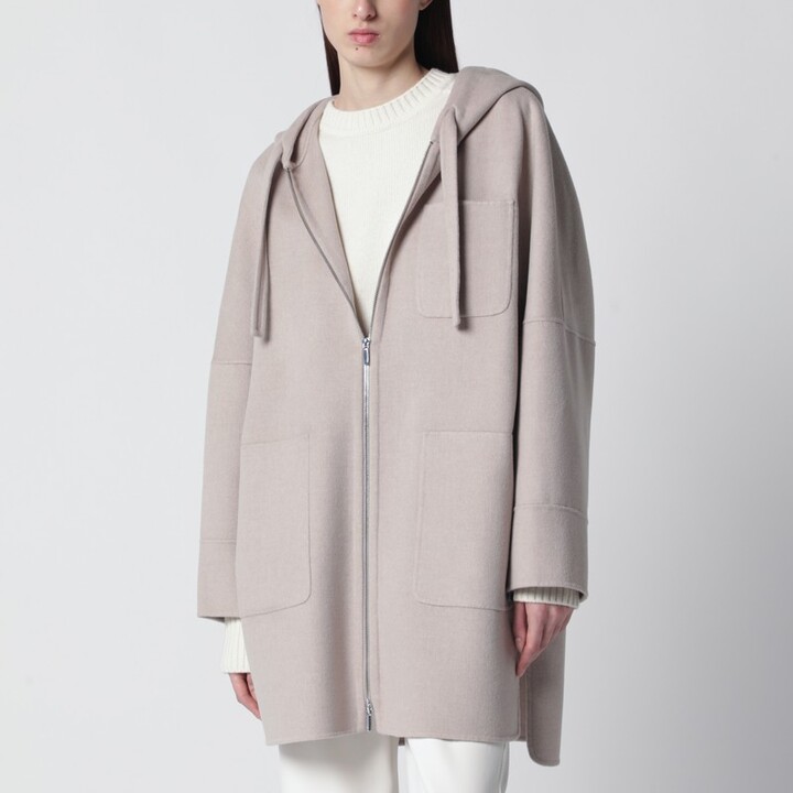 S Max Mara Beige hooded coat
