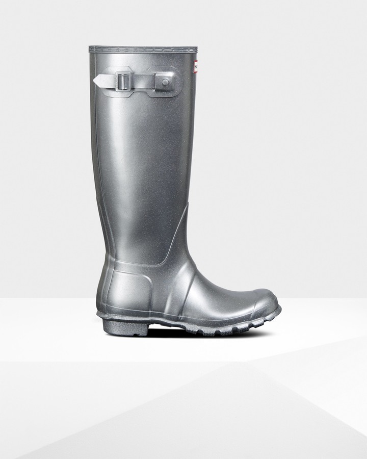 hunter silver boots