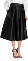 Thumbnail for your product : Rickie Freeman For Teri Jon Lace-Bodice Long-Sleeve Dress w/ Taffeta Skirt