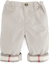 Thumbnail for your product : Burberry Check-Cuff Khaki Trousers, Sizes 18M-3Y