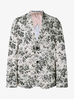 Gucci Mens White Floral Cotton Tailored Blazer, Size: 50