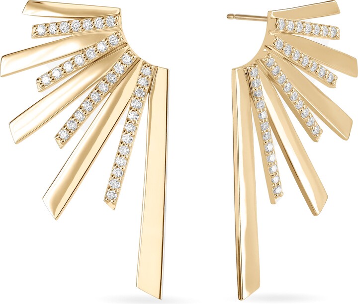 Lana 14K Gold Diamond Wing Earrings