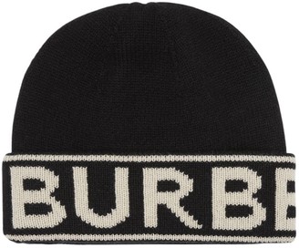 Burberry Logo Cashmere Knit Beanie