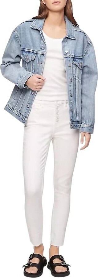 Calvin Klein Women's High Rise Ankle Skinny Jeans In Cream