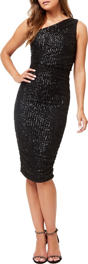 Love by Design Sequin One-Shoulder Midi Dress