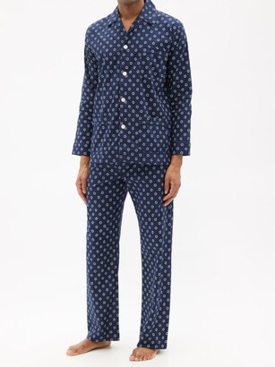 Derek Rose Nelson Star-print Cotton Pyjamas - Navy