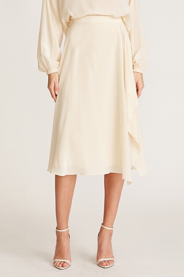 Halston Emma Silk Side Drape Skirt ShopStyle