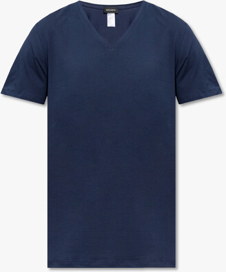 Hanro Cotton T-shirt, , Navy - Blue