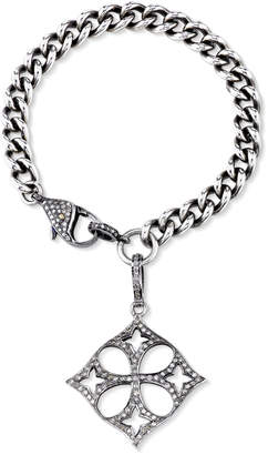 Sheryl Lowe Curb Chain Bracelet with Diamond Malta Charm