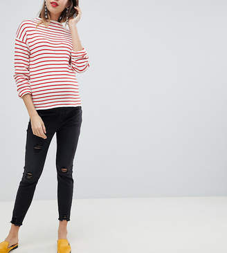 New Look Maternity Under Bump Ripped Jeans