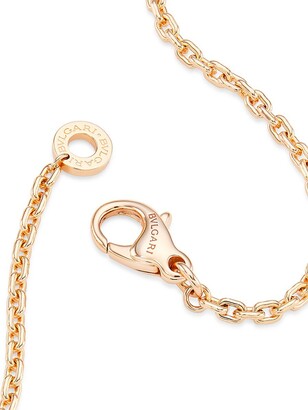 Rose gold Serpenti Viper Necklace White with 0.2 ct Mother of