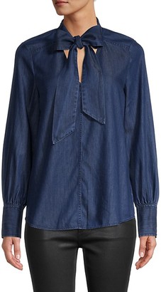 bow peep denim tie shirt