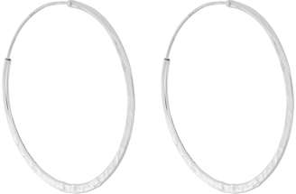 Accessorize Sterling Silver Textured Hoop Earrings