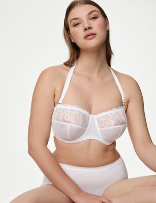 M&S Collection Cotton Blend & Lace Non Wired Total Support Bra - ShopStyle