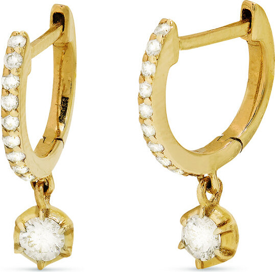 CARBON & HYDE Diamond Crown Yellow Gold Huggies