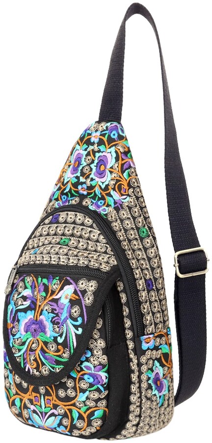 Women Backpack Vintage Floral Shoulder Bags Tote Handbag Travel Rucksack Satchel 