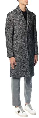 Calvin Klein Wool Herringbone Motif Coat