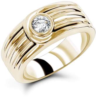 14k Gold Men's Diamond Wedding Band 0.25ct Ring