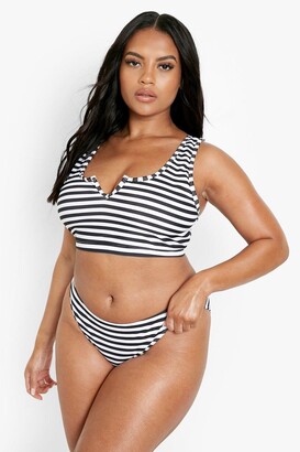 boohoo Plus Nautical Stripe Fixed Bikini Brief - ShopStyle Two Piece  Swimsuits