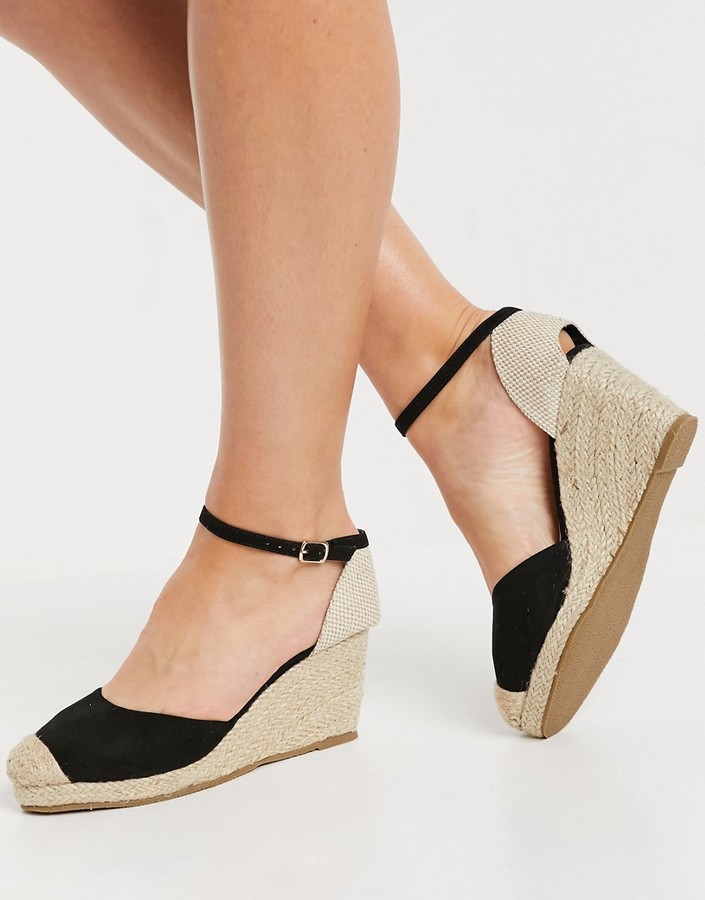 truffle collection heeled espadrille wedges