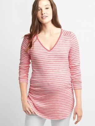 Gap Maternity Softspun Stripe Long Sleeve V-Neck T-Shirt