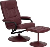 Thumbnail for your product : Flash Furniture Rachel Contemporary Multi-Position Recliner and Ottoman with Wrapped Base in Brown LeatherSoft