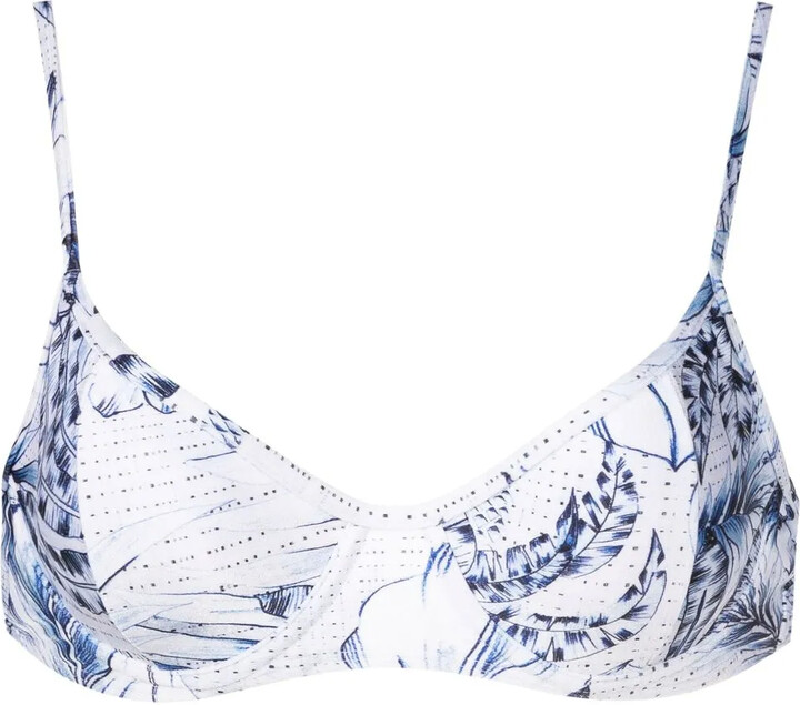 Palm-Tree Print Bikini Top