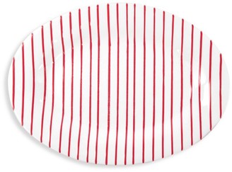 Vietri Red Stripe Medium Oval Platter