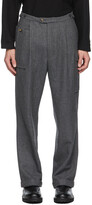 Thumbnail for your product : Winnie New York Grey Wool Notch Pleated Trousers