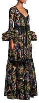 Thumbnail for your product : Diane von Furstenberg Puff Sleeves Tropical Maxi Dress