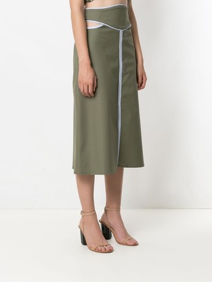Framed Double Layer midi skirt