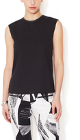 Thumbnail for your product : Helmut Lang Ravel Cotton Top with Leather Trim
