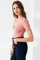 Thumbnail for your product : Out From Under Libby Cropped Henley Tee