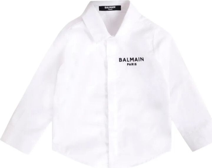 Balmain Kids Logo-Embroidered Shirt
