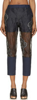 Thumbnail for your product : 3.1 Phillip Lim Black & Blue Embroidered Organza Trousers