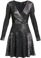 Thumbnail for your product : Aidan by Aidan Mattox Metallic V-Neck Long-Sleeve Dress