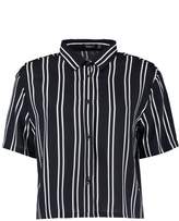 Thumbnail for your product : boohoo Striped Short Sleeve Boxy Shirt