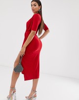 Thumbnail for your product : Club L London slinky twist front maxi dress