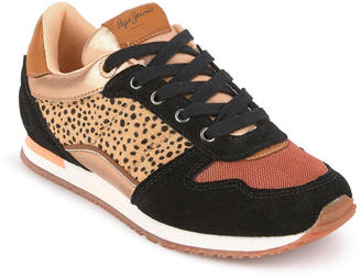 Pepe Jeans Leopard suede leather sneakers