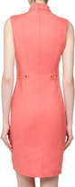 Thumbnail for your product : Neiman Marcus Sleeveless Stitched Poplin Dress, Coral
