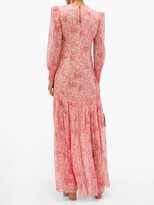 Thumbnail for your product : Adriana Degreas Hydrangea-print Silk-muslin Dress - Pink Print