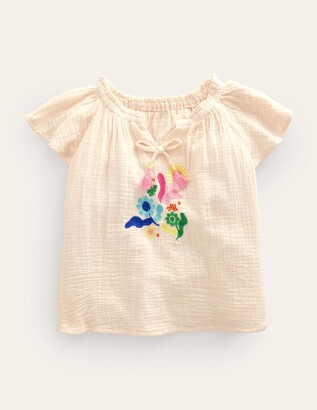 Boden Beachy Embroidered Top