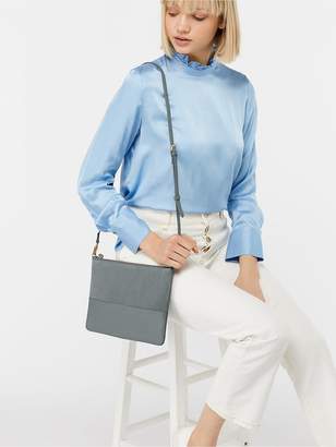 Accessorize Carmela Leather Cross-Body Bag -Grey